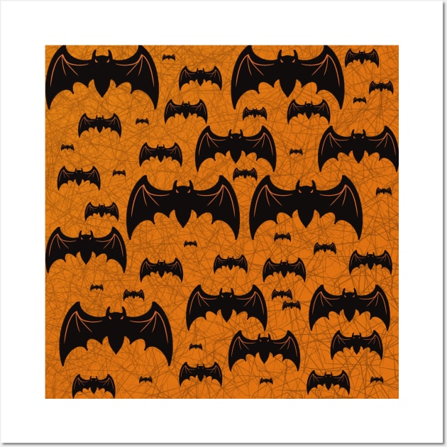 Halloween bats pattern Wall Art by Xatutik-Art